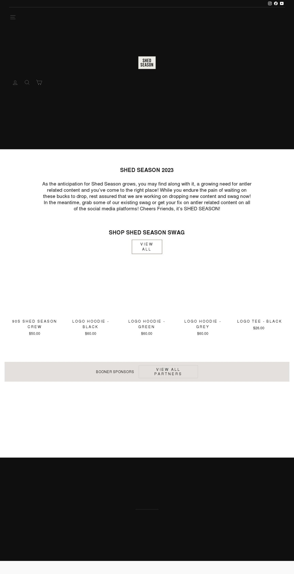 shedseason.com shopify website screenshot