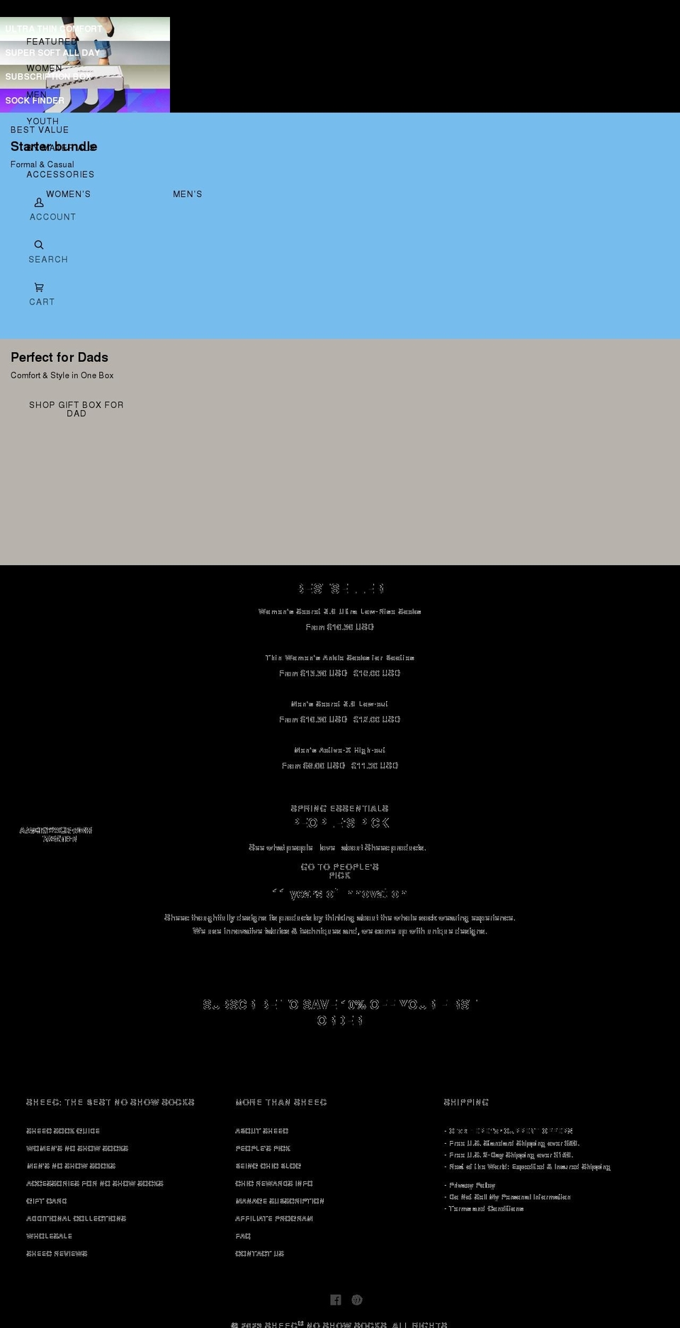 sheecsocks.com shopify website screenshot
