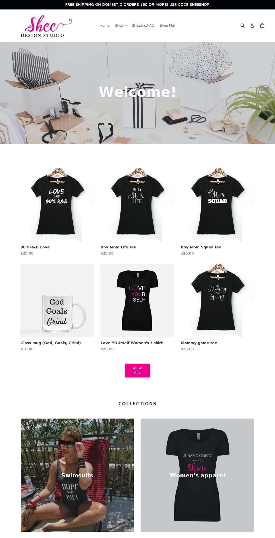sheedesignstudio.com shopify website screenshot