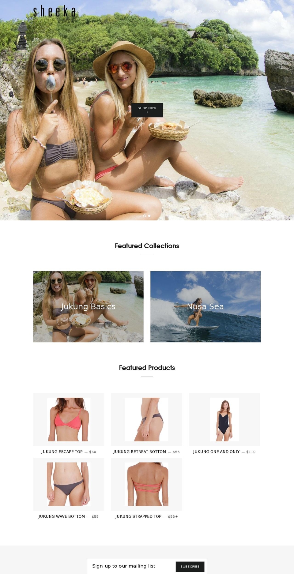 sheekaswimwear.com — Shopify storefront screenshot