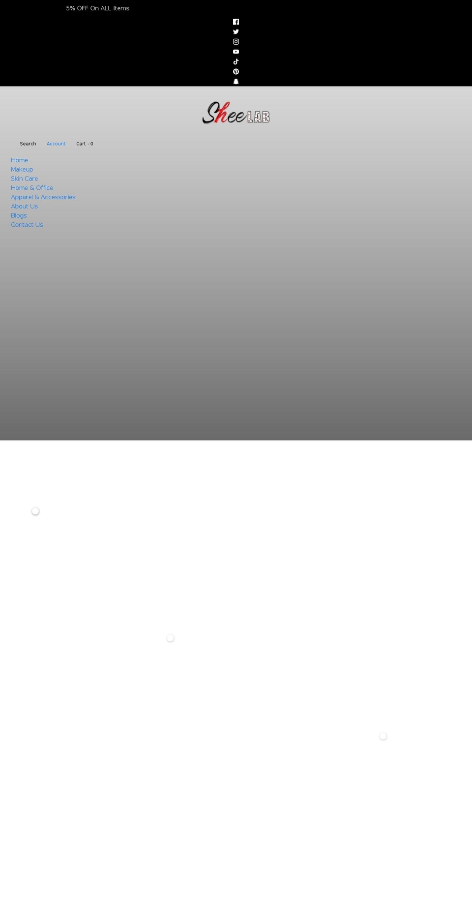 sheelab.com shopify website screenshot