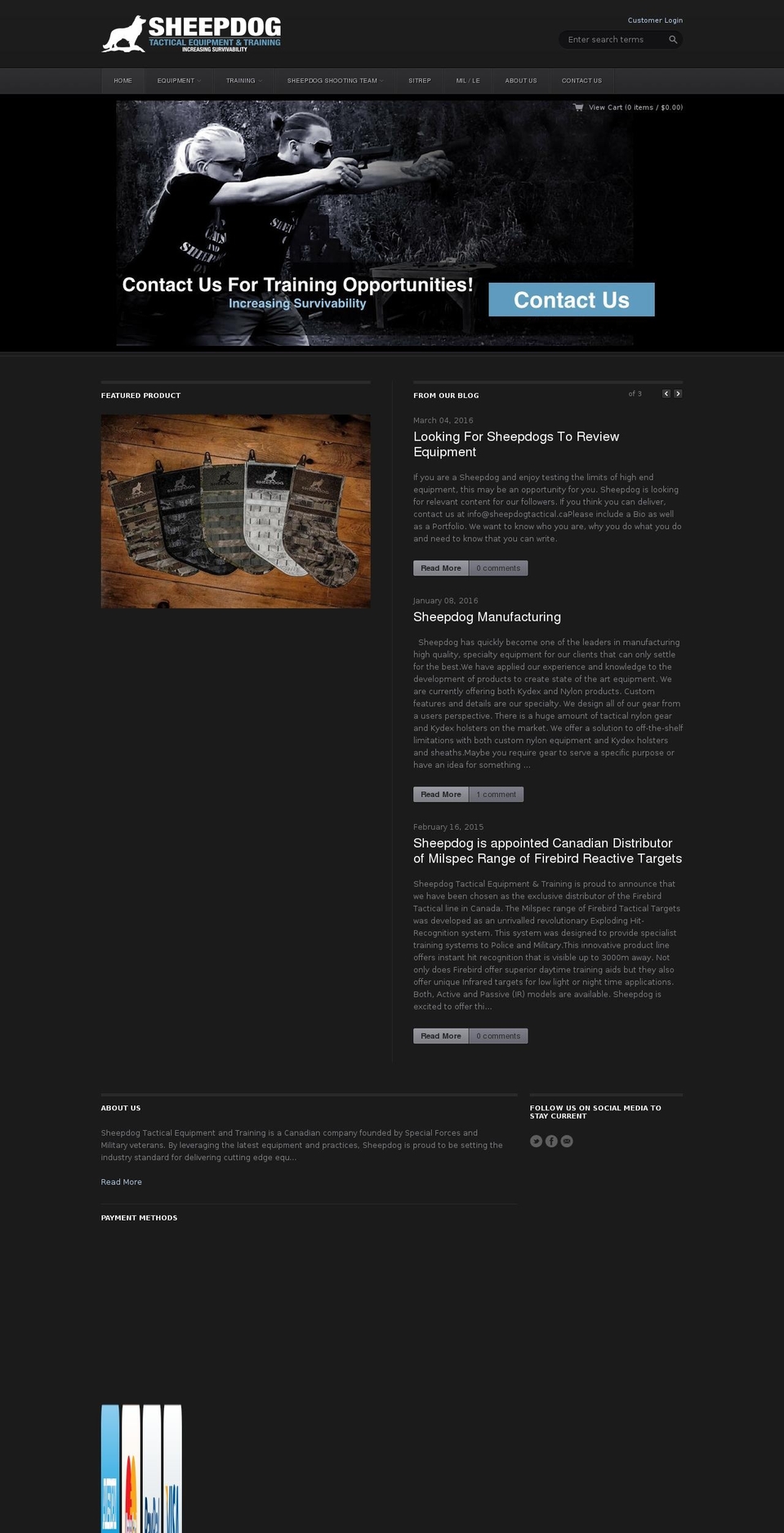 Technophile Shopify theme site example sheepdogtactical.com