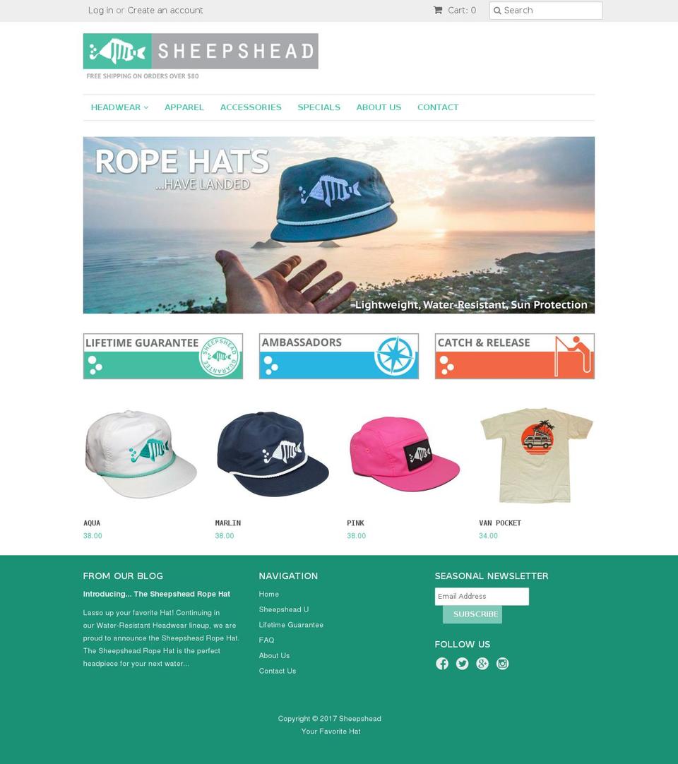 sheepsheadwear.com shopify website screenshot