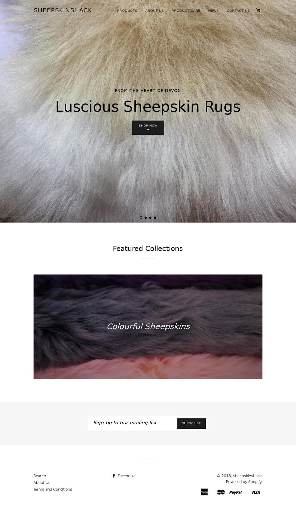 sheepskinshack.com — Shopify storefront screenshot