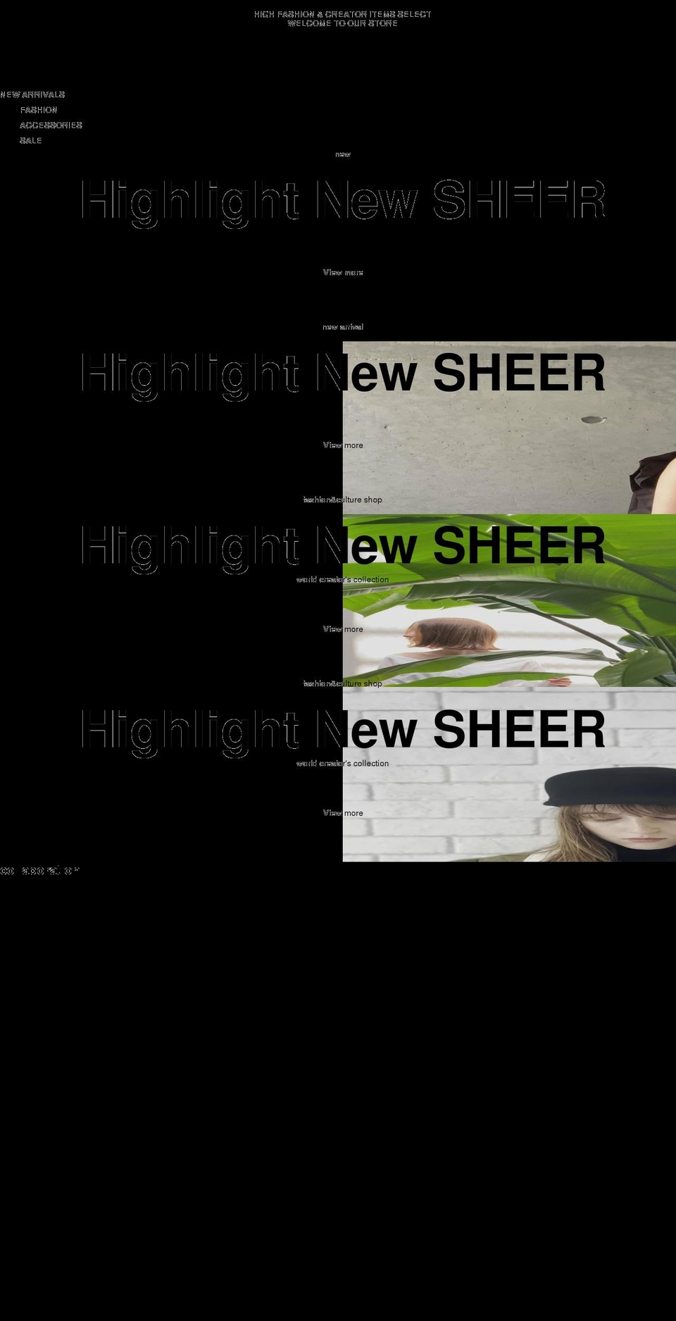 sheer.shop shopify website screenshot