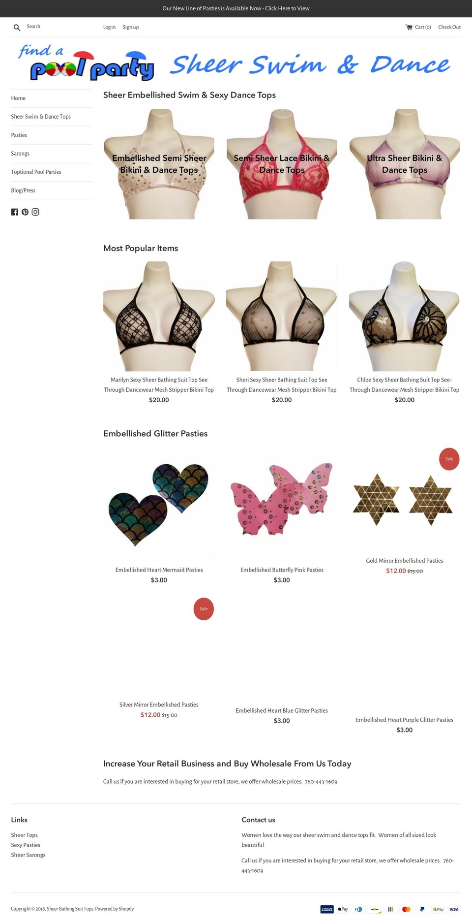 sheerbathingsuittops.com — Shopify storefront screenshot