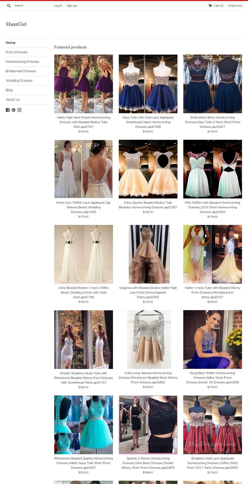 sheergirl.com shopify website screenshot