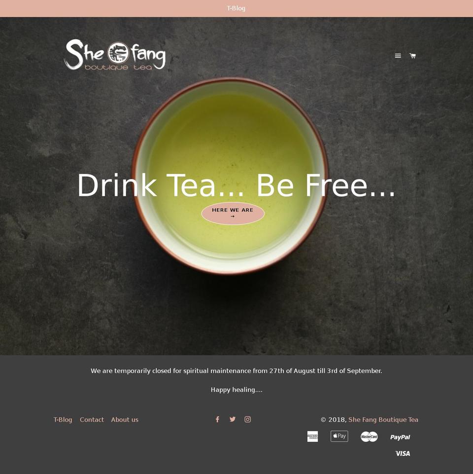 shefangtea.com — Shopify storefront screenshot