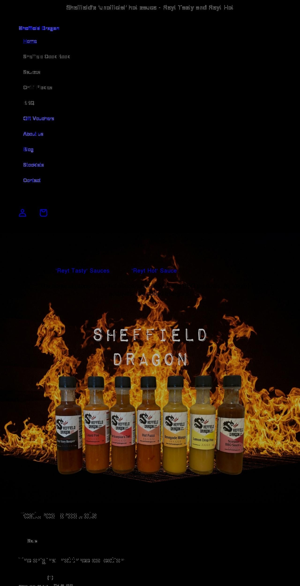 sheffielddragon.com shopify website screenshot