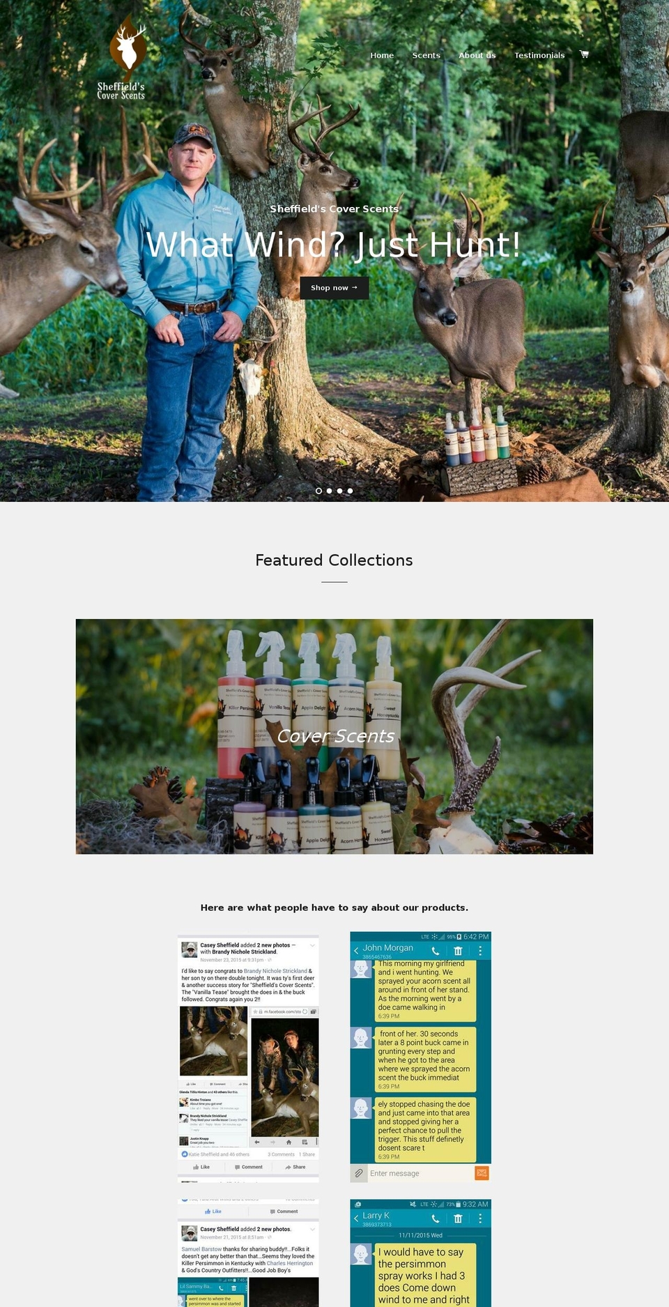 sheffieldscoverscents.com shopify website screenshot