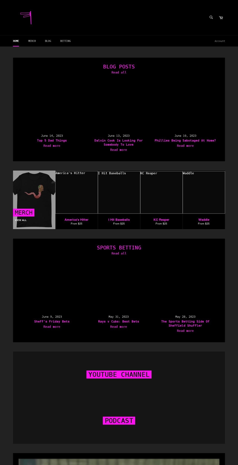 sheffieldshuffler.com shopify website screenshot