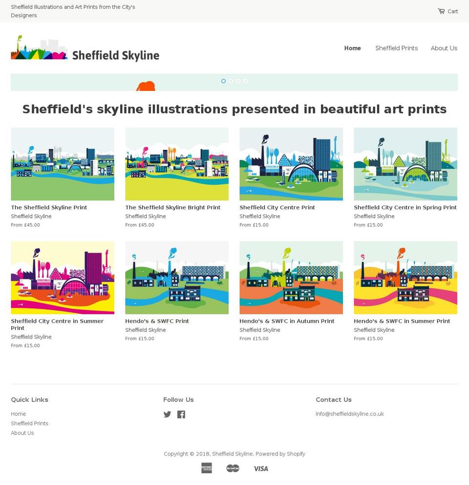 sheffieldskyline.co.uk shopify website screenshot