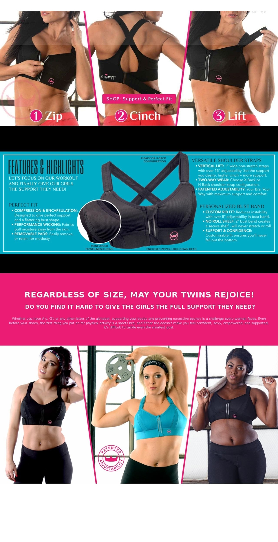 SG of 0 BF (Before Fix) Shopify theme site example shefit.com