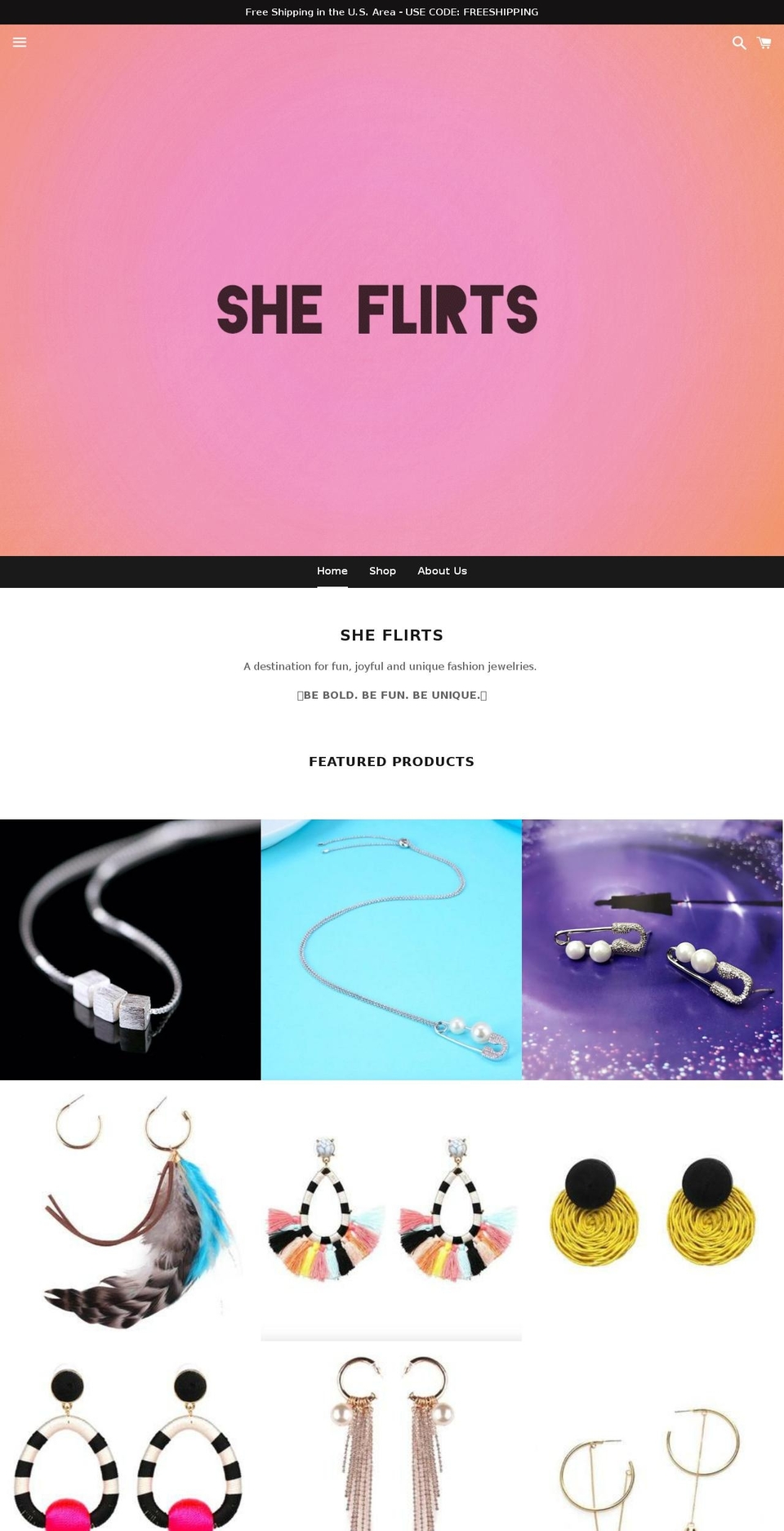 sheflirtss.com shopify website screenshot
