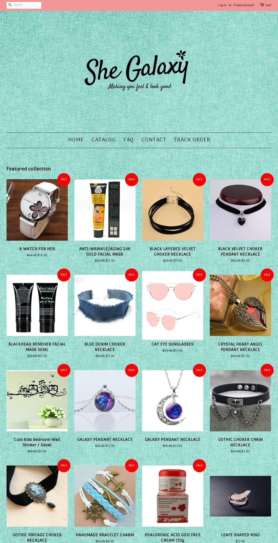 shegalaxy.com shopify website screenshot