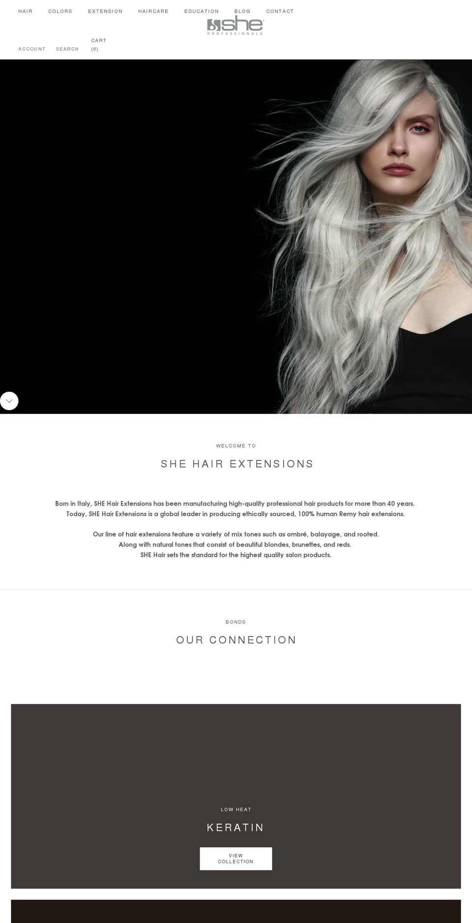 shehairextensions.com shopify website screenshot
