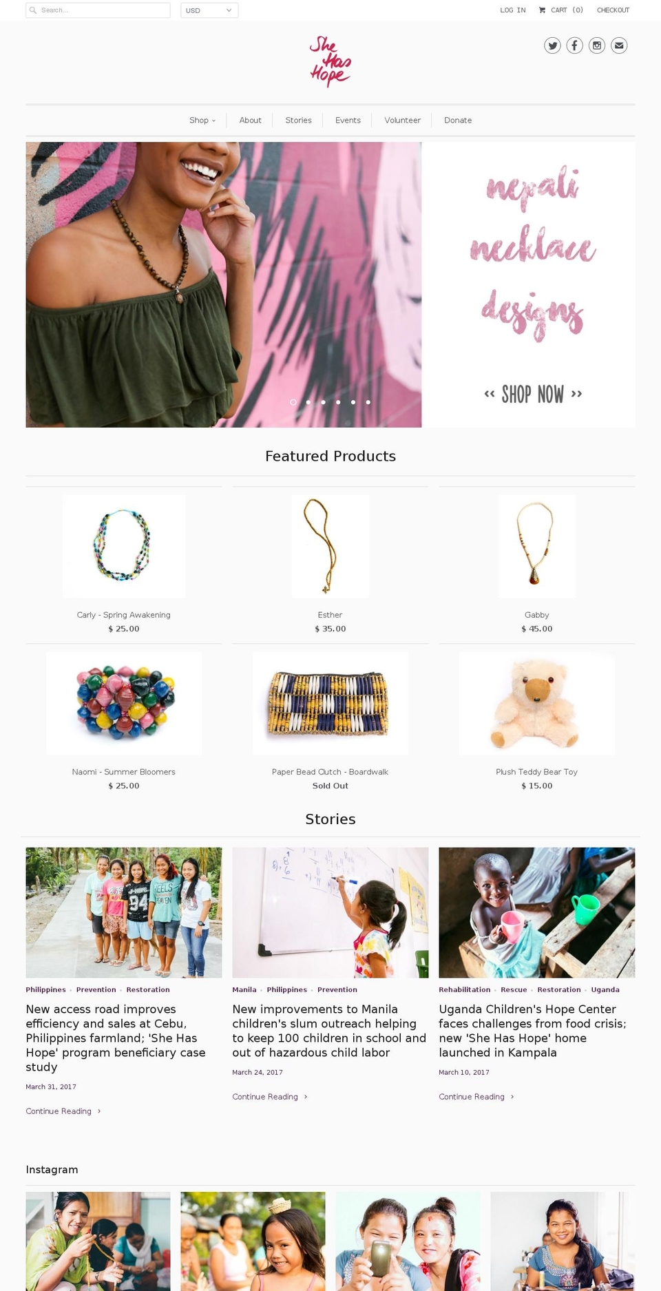 shehashope.org shopify website screenshot