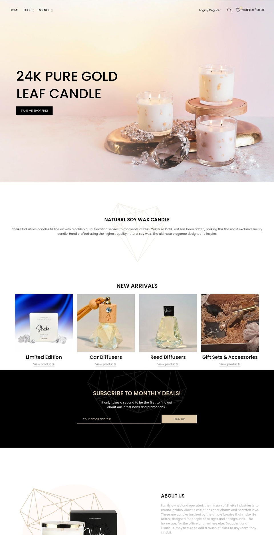 sheikeindustries.com shopify website screenshot