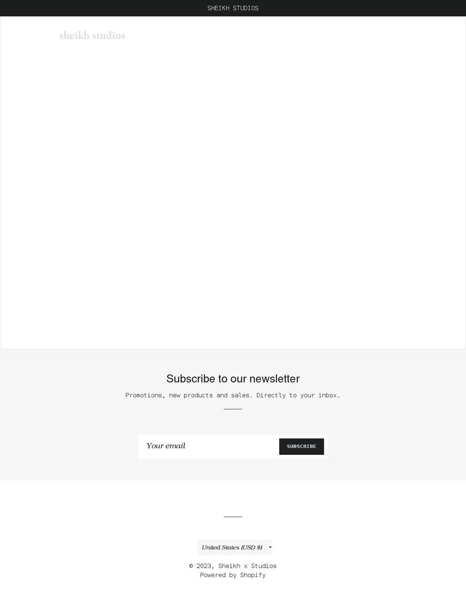 sheikhxstudios.com shopify website screenshot