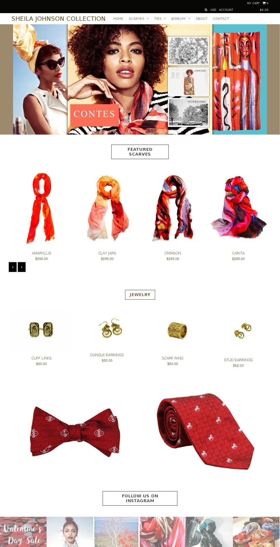 sheilajohnsoncollection.com shopify website screenshot