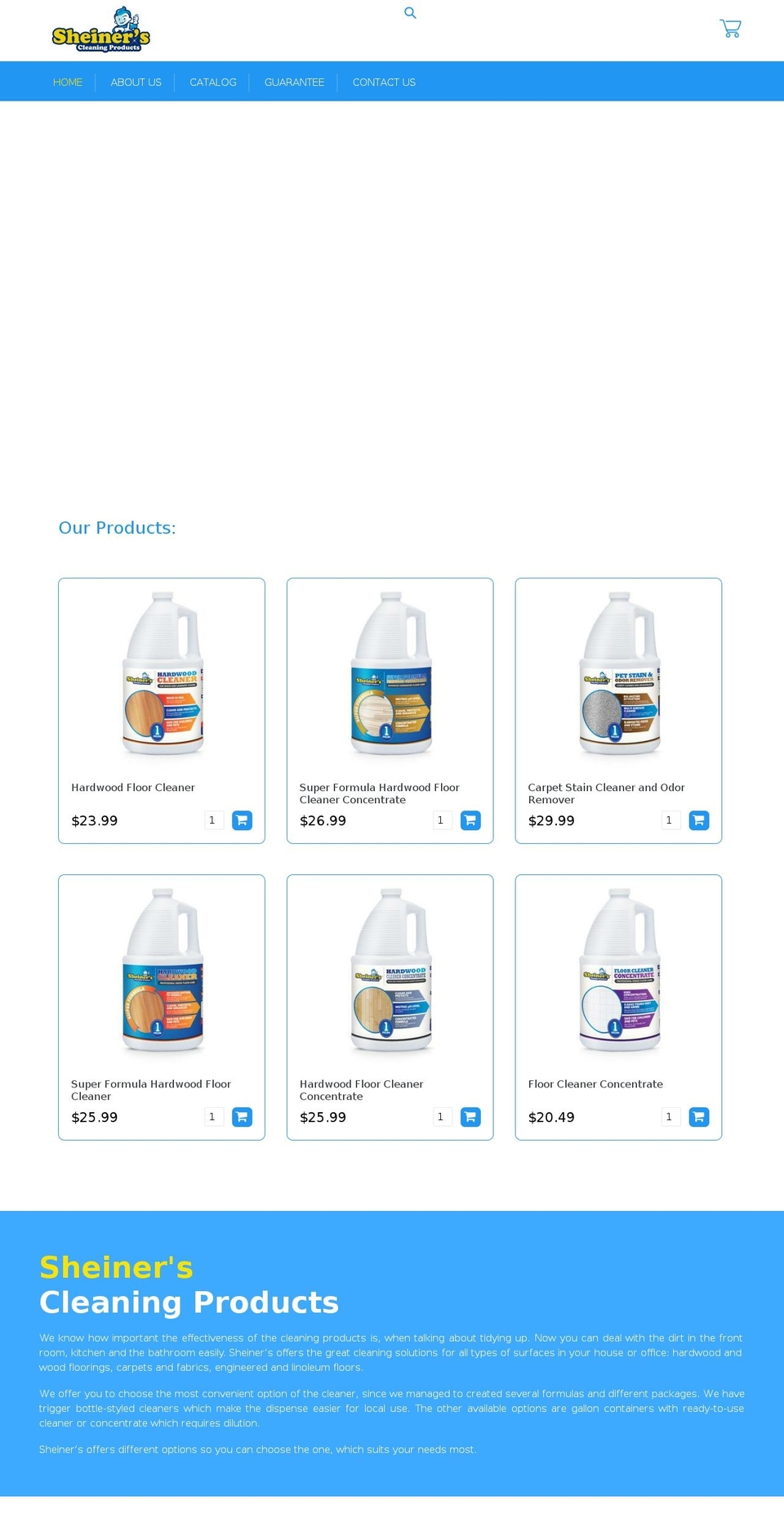 sheiners.com shopify website screenshot