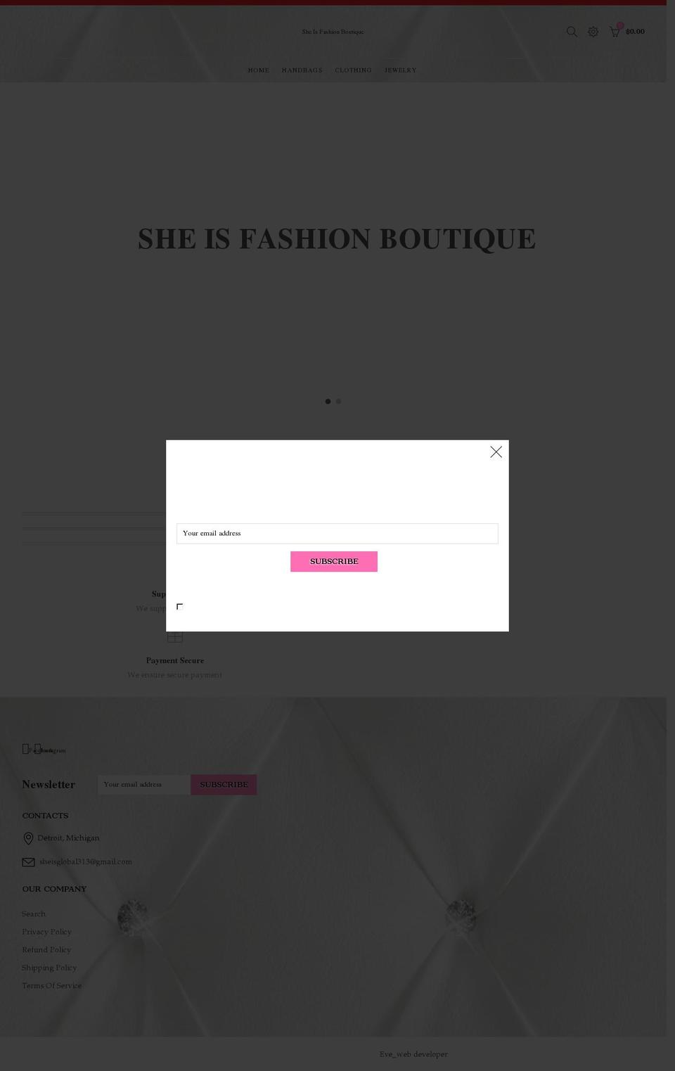 sheisfashionboutique.com shopify website screenshot