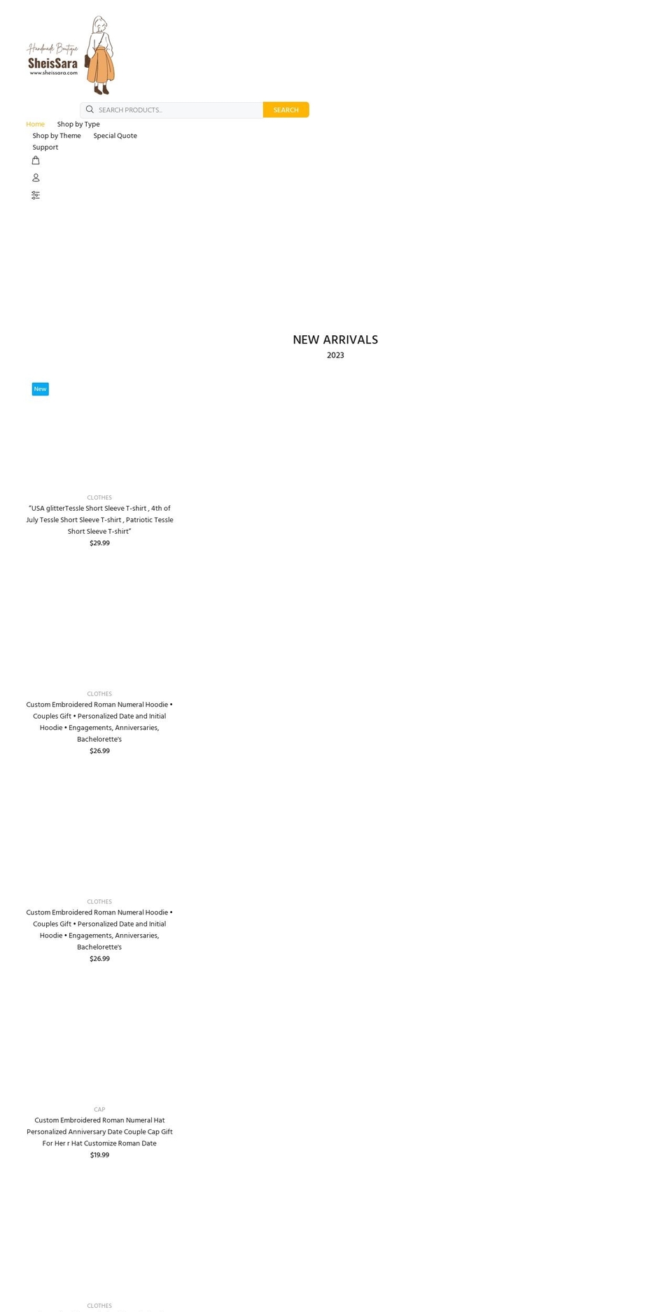 sheissara.com shopify website screenshot