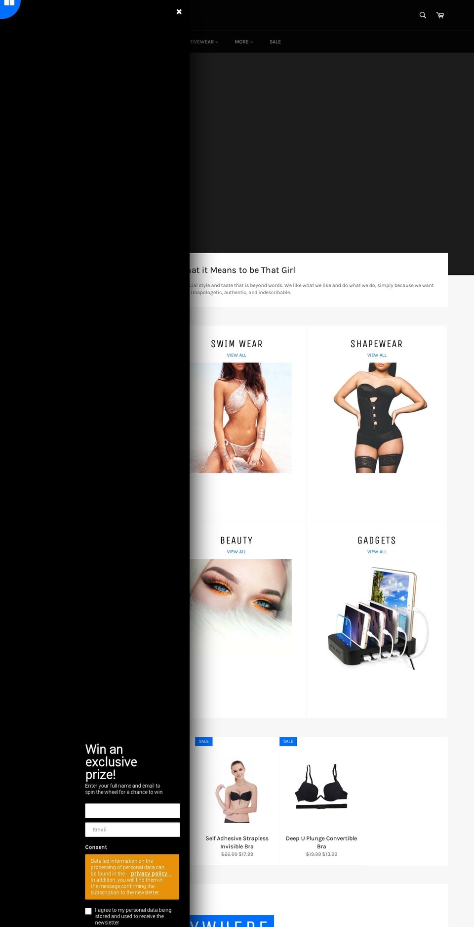 sheisthatgirl.com — Shopify storefront screenshot