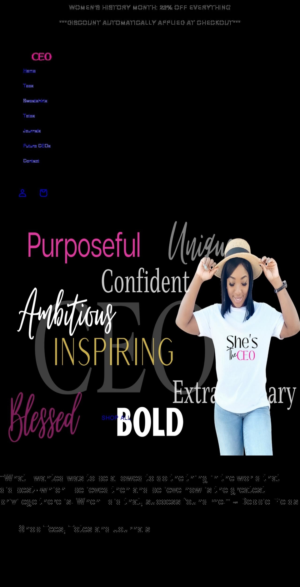 sheistheceo.com shopify website screenshot