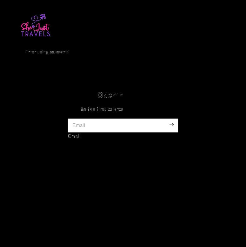 shejusttravels.com shopify website screenshot