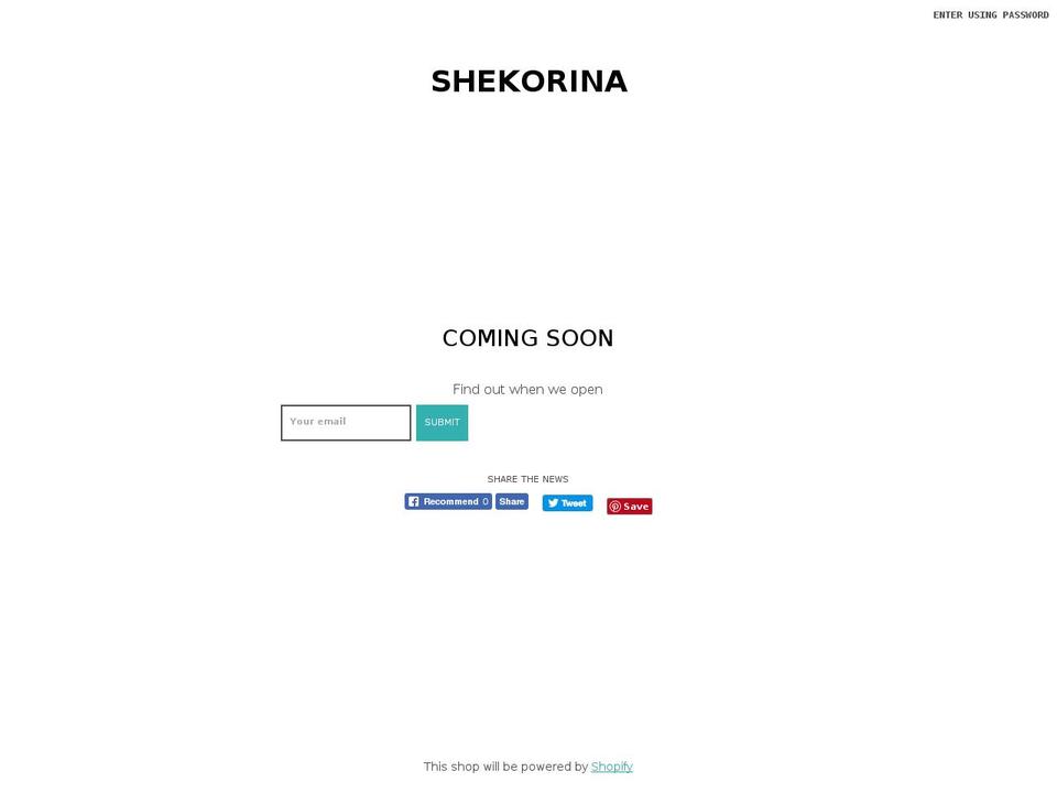 shekorina.com — Shopify storefront screenshot