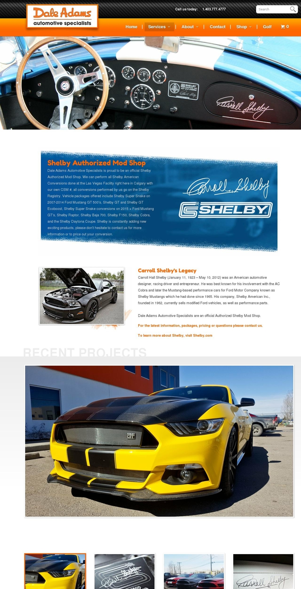shelbycarscanada.com — Shopify storefront screenshot