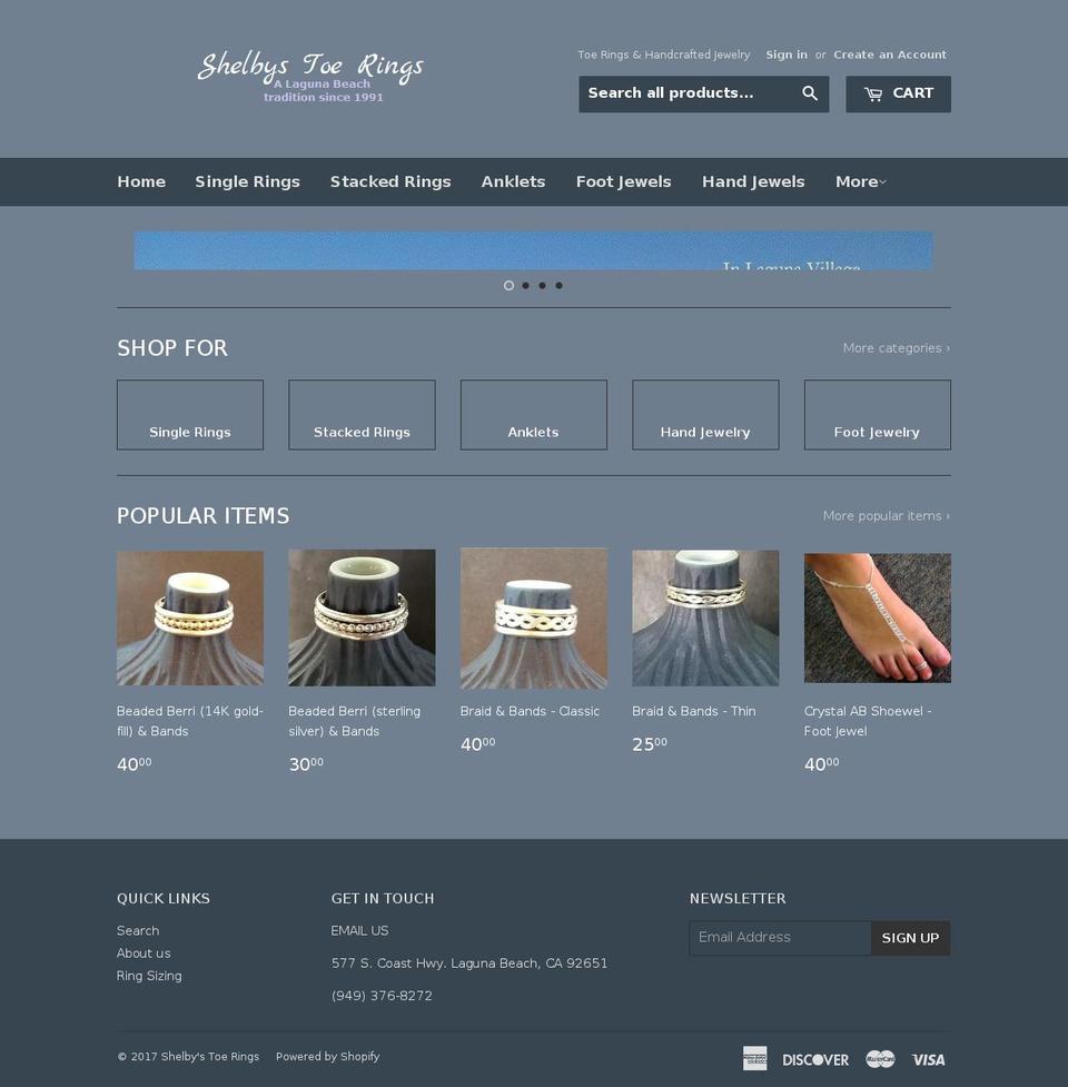 shelbystoerings.net shopify website screenshot