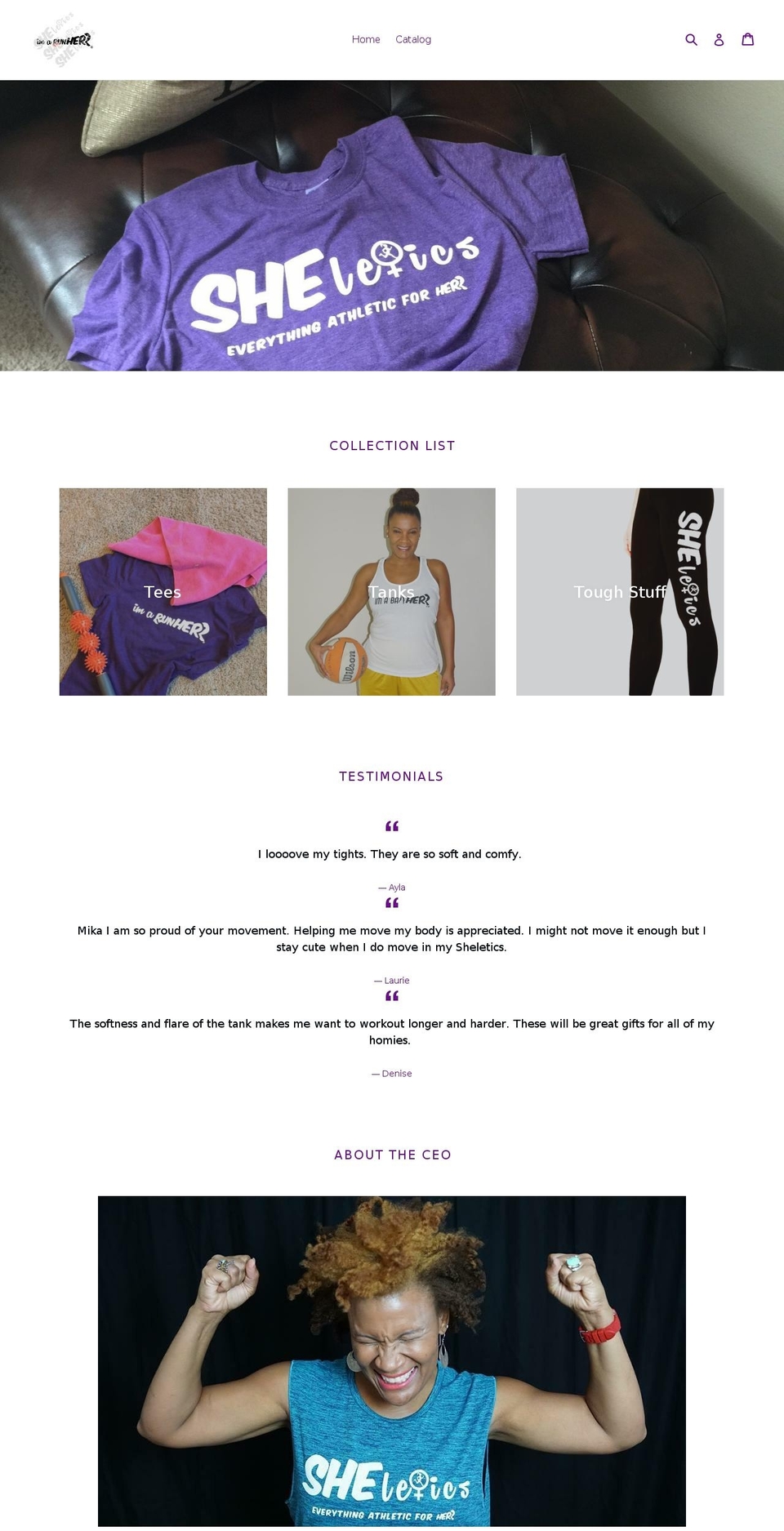 sheletics4her.com — Shopify storefront screenshot