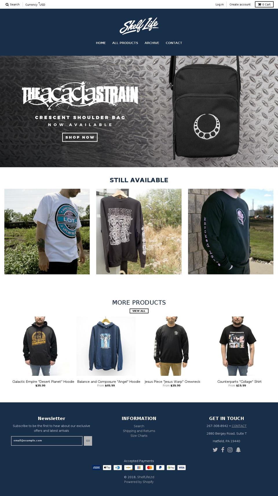 shelflifeltd.com shopify website screenshot
