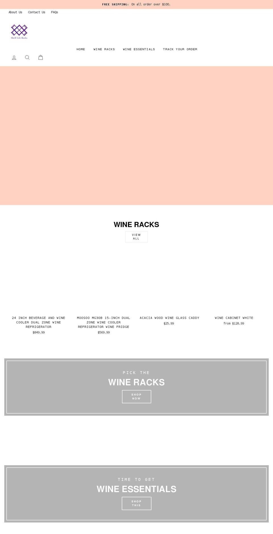 shelfliferacks.com shopify website screenshot