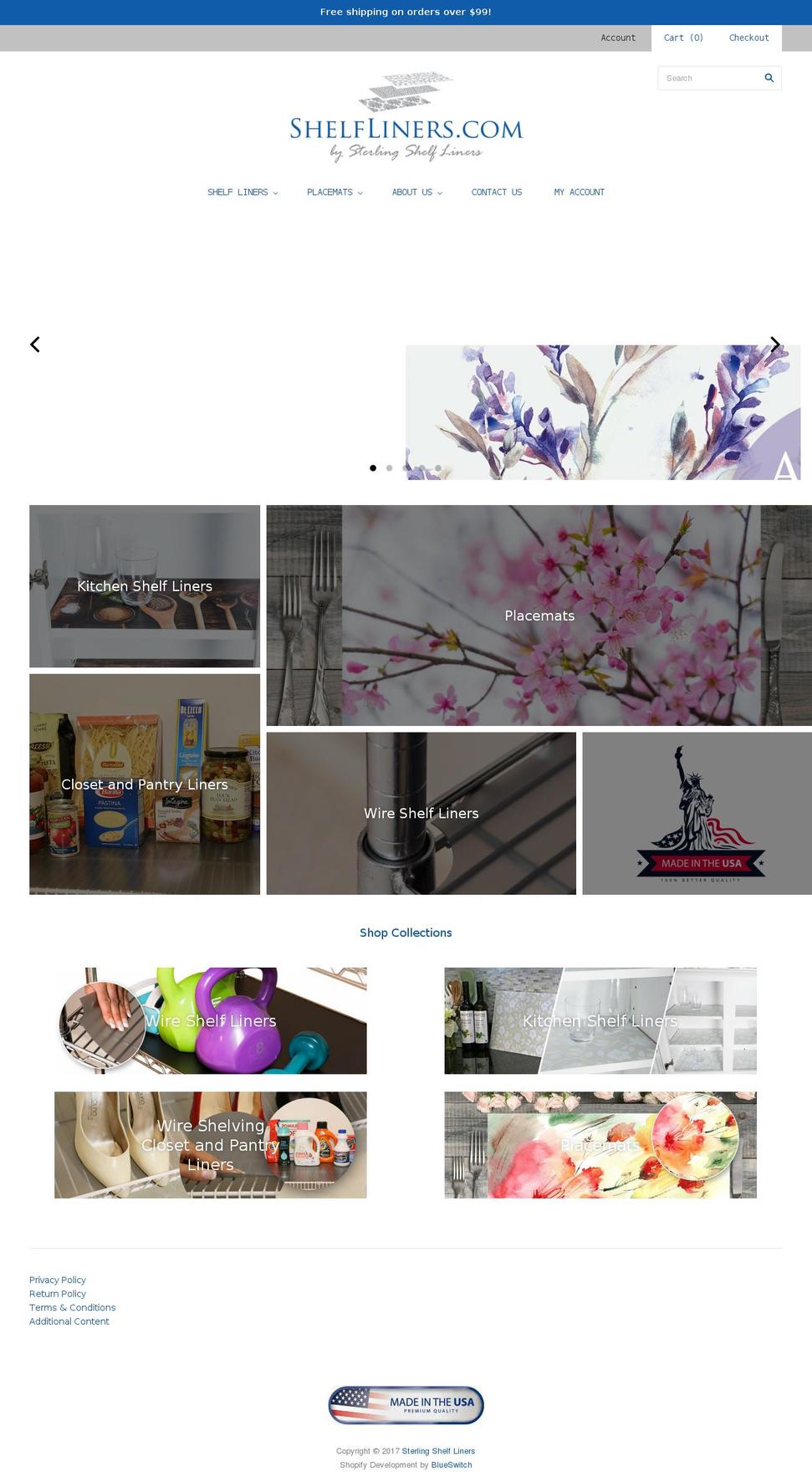 shelfliners.com shopify website screenshot