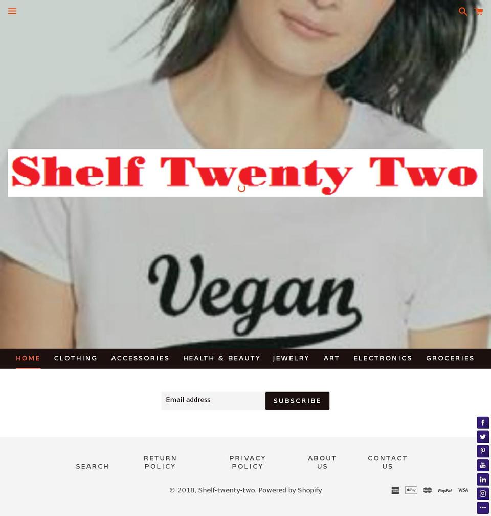 shelftwentytwo.com — Shopify storefront screenshot