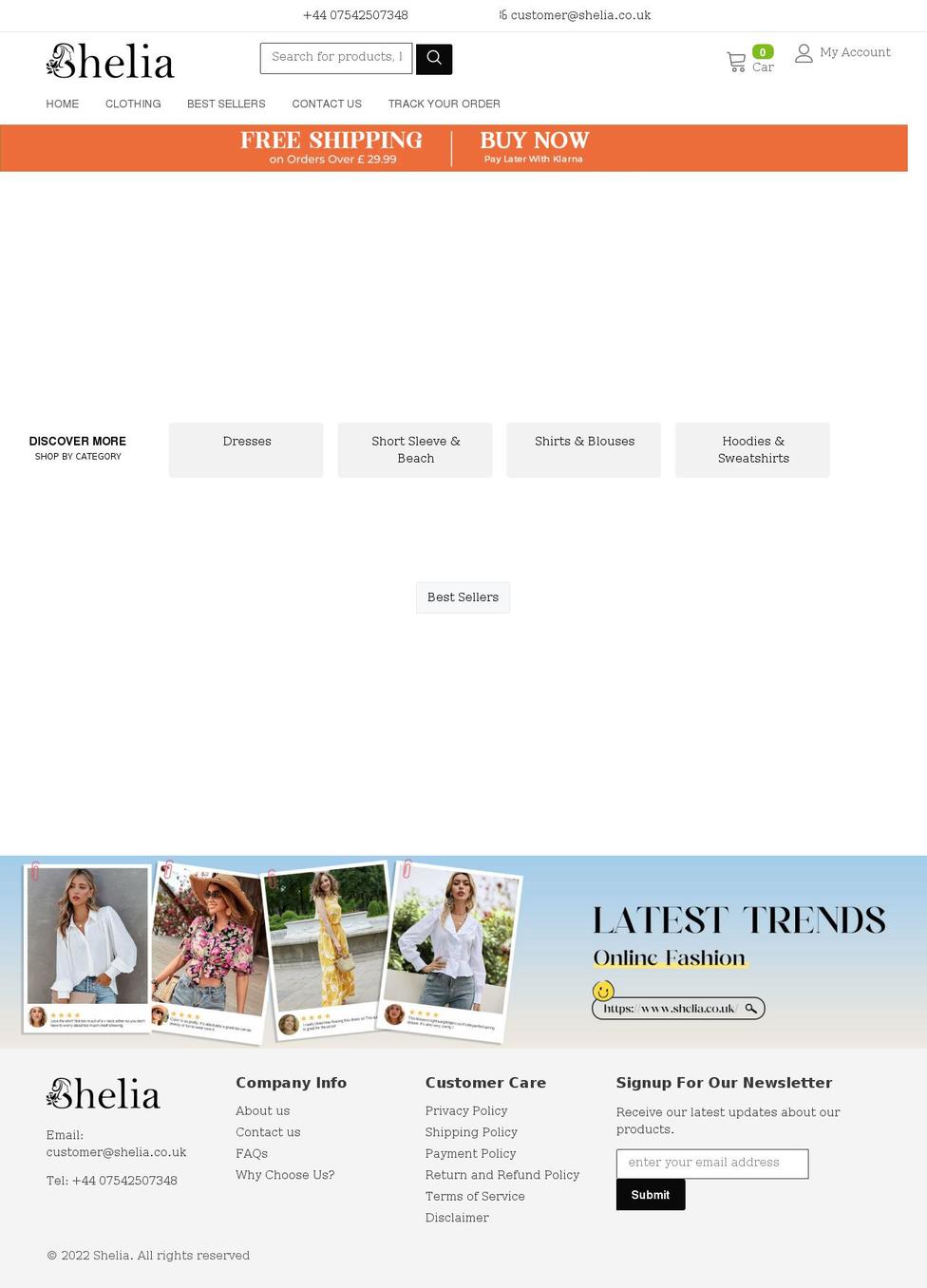 Dev Shopify theme site example shelia.co.uk