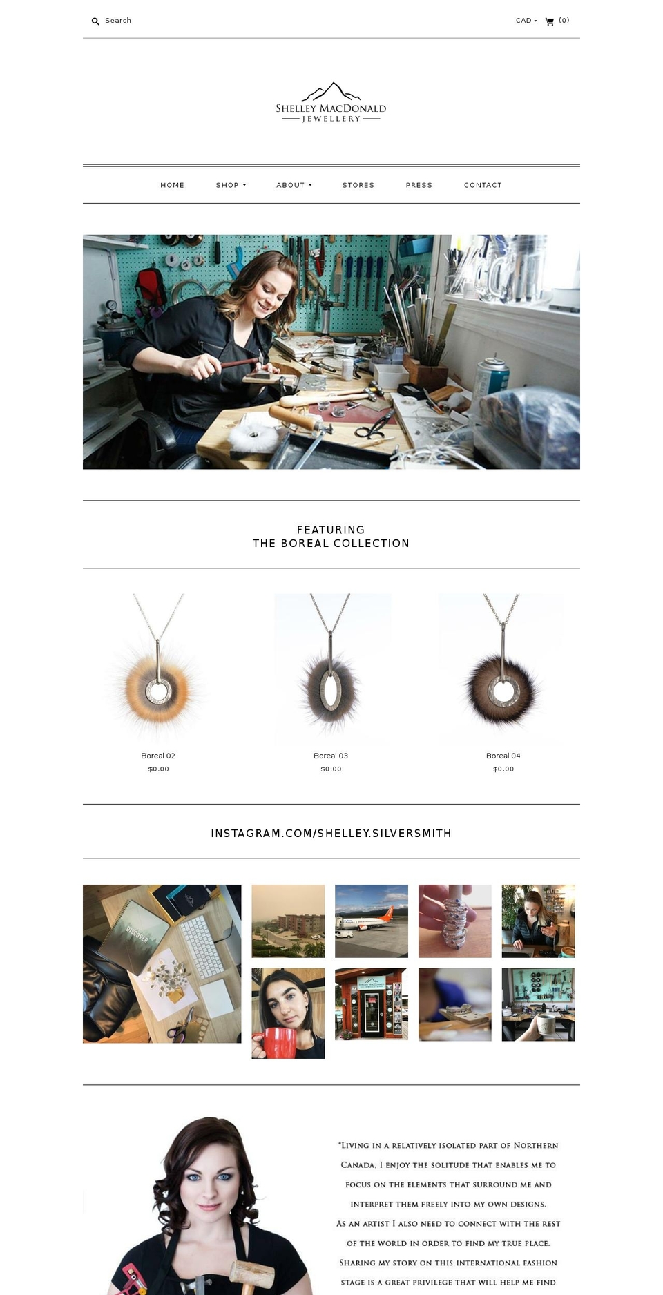 shelleymacdonaldjewellery.com — Shopify storefront screenshot