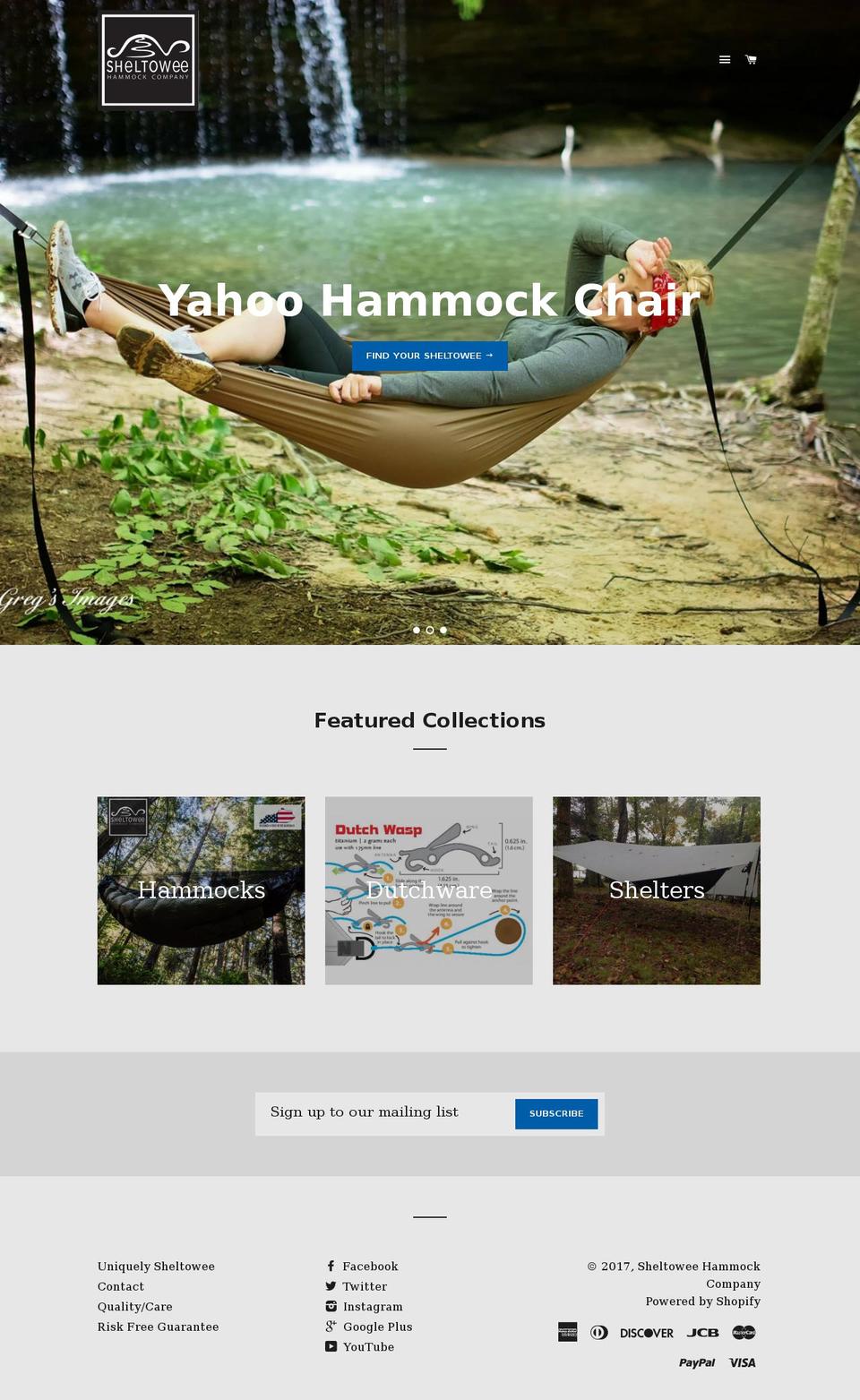 shellhammocks.com shopify website screenshot