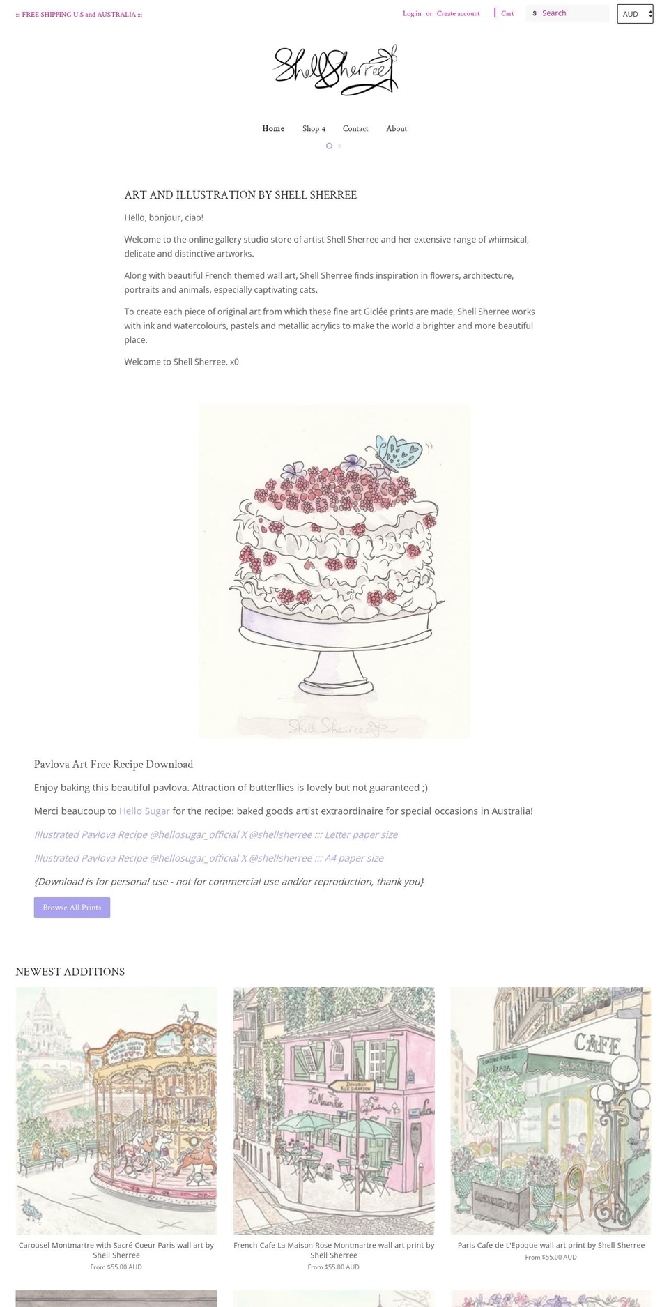 shellsherreestudio.com shopify website screenshot