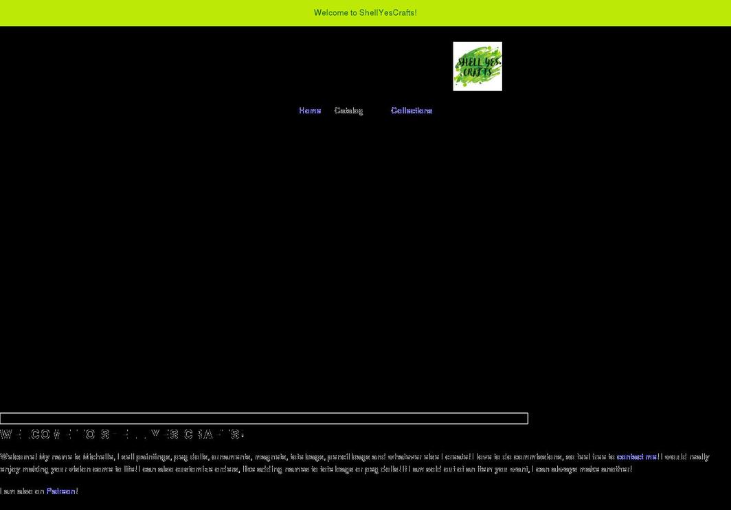 shellyescrafts.com shopify website screenshot