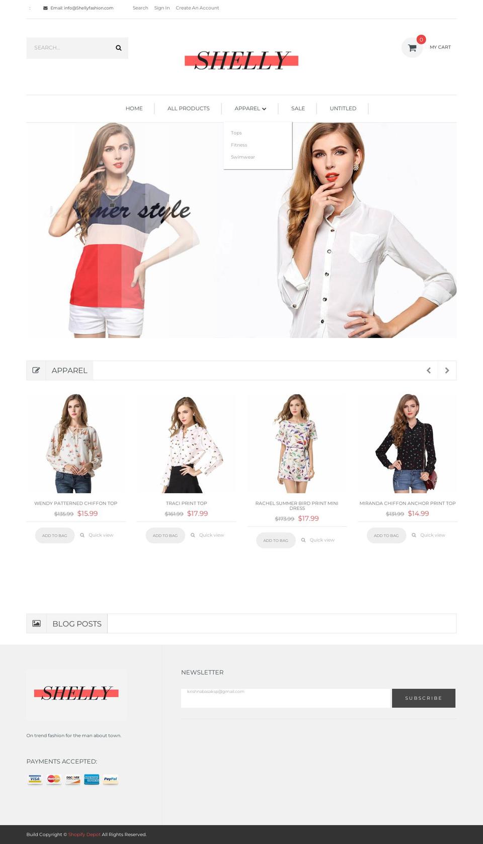 shellyfashion.myshopify.com shopify website screenshot