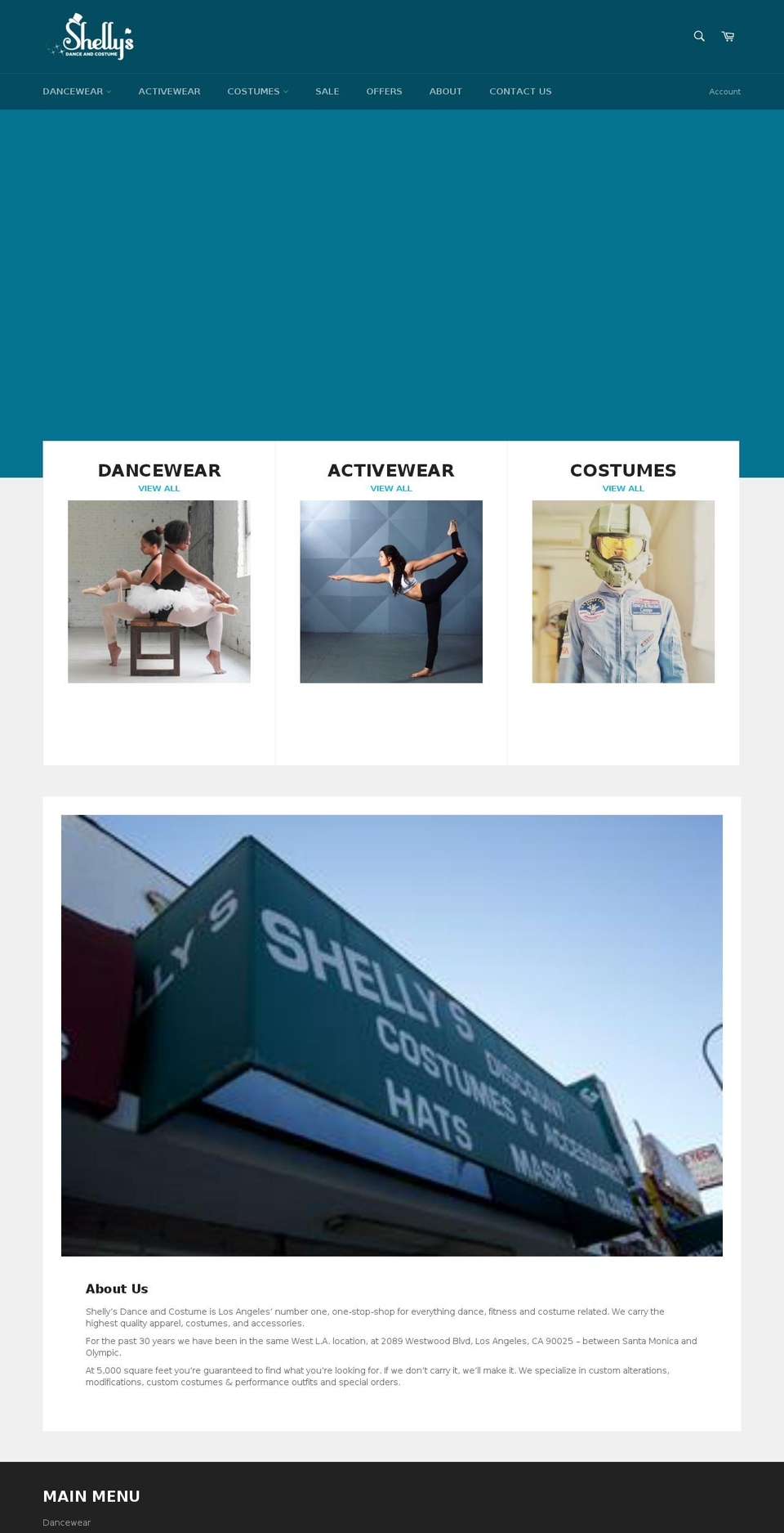 shellyscostumes.com — Shopify storefront screenshot
