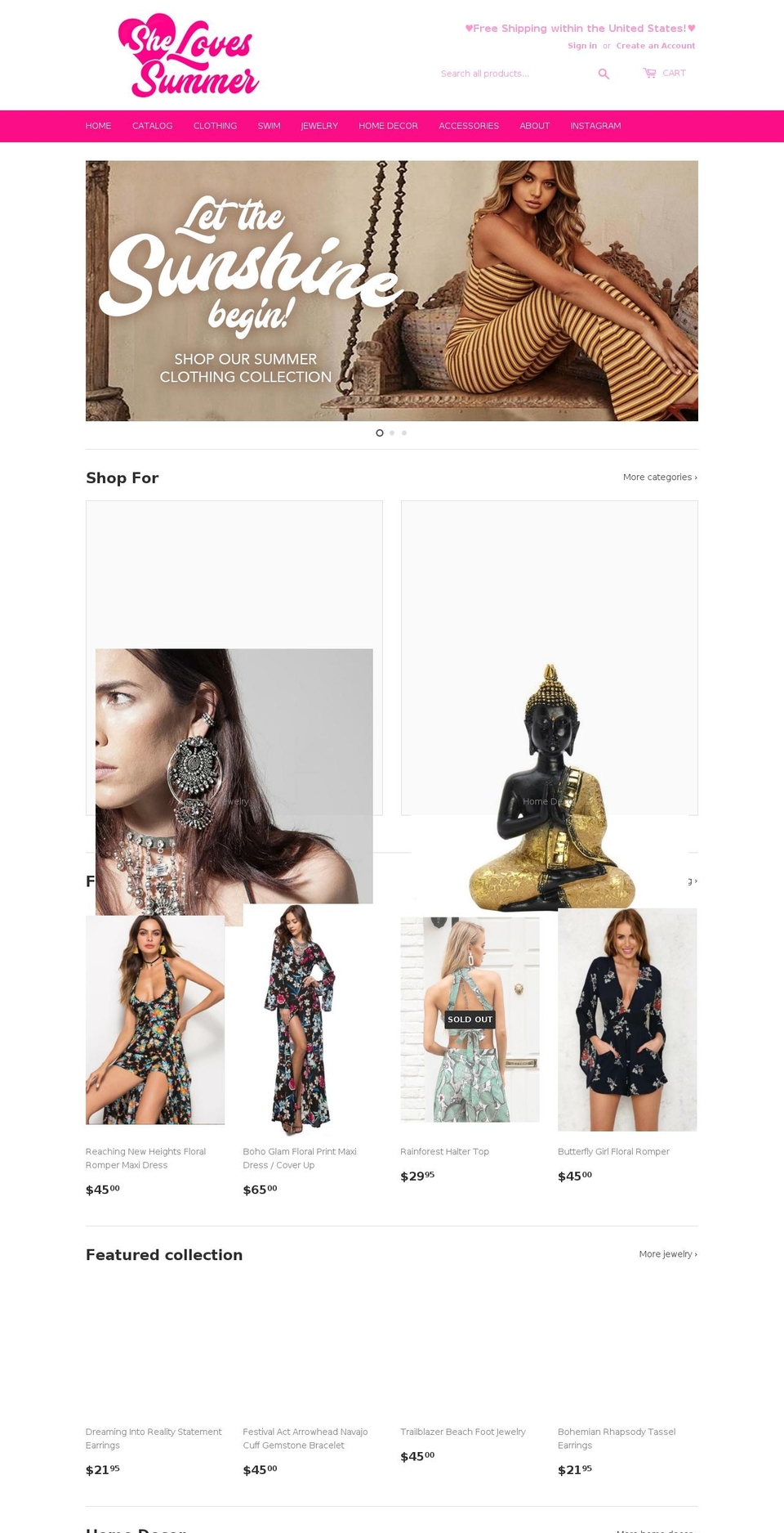 shelovessummer.com shopify website screenshot