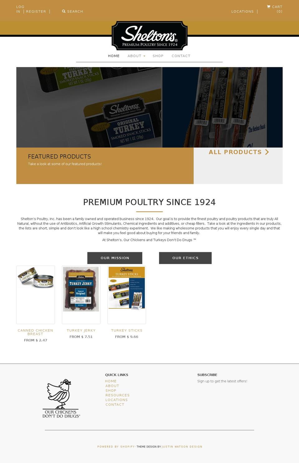 bootstrap- Shopify theme site example sheltons.com