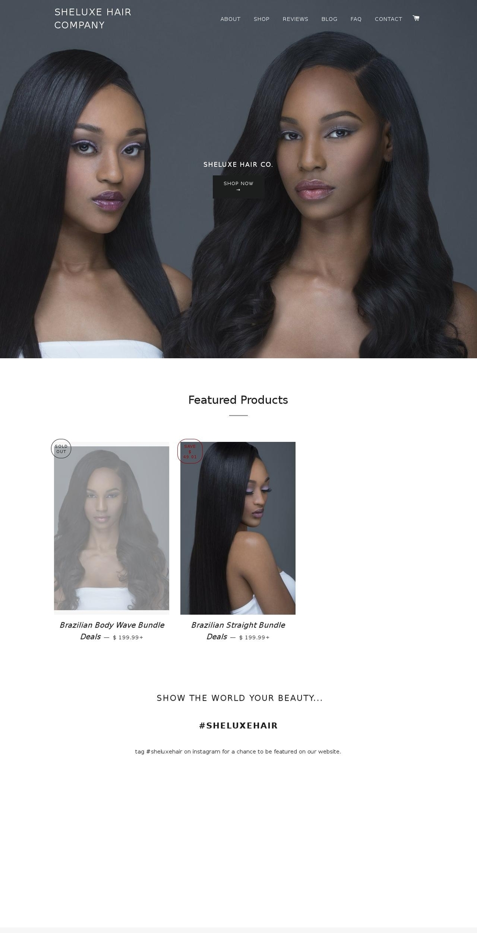 sheluxevirginhair.com shopify website screenshot