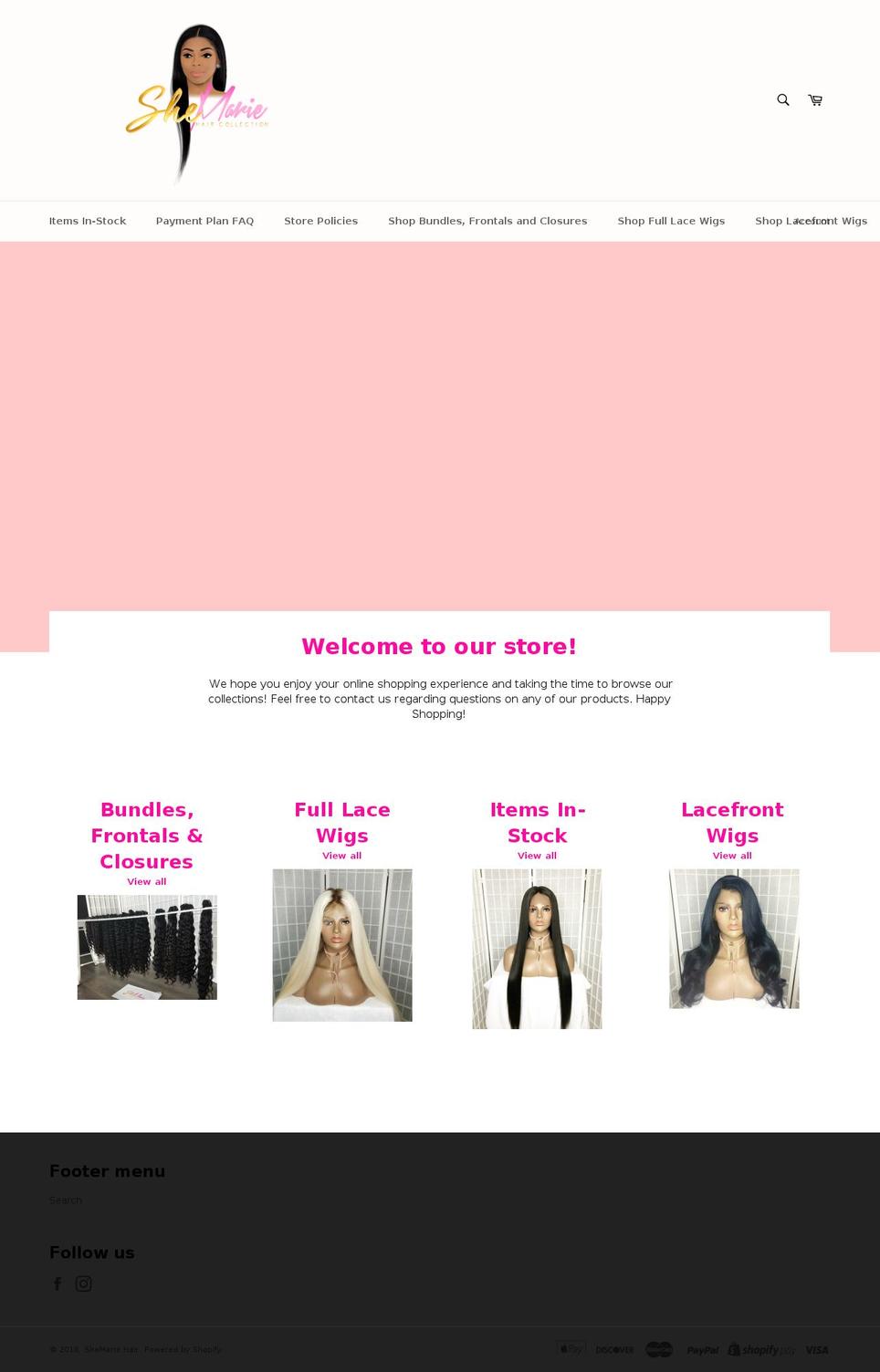 shemariehair.net shopify website screenshot