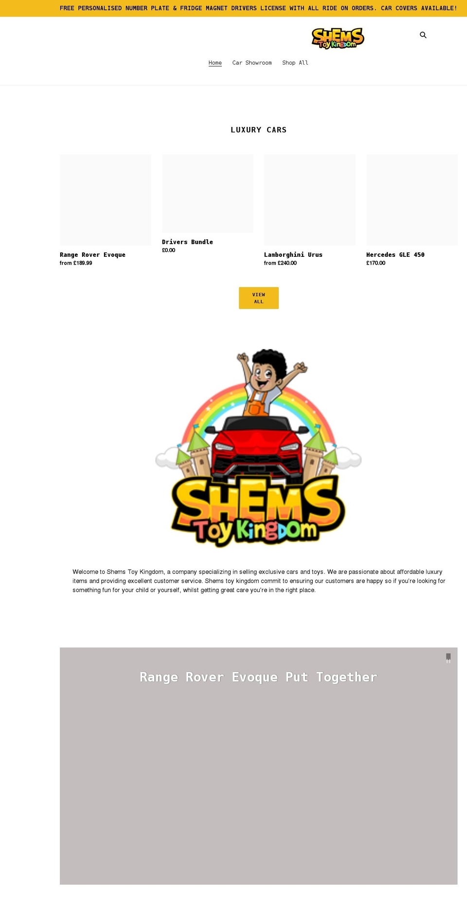 shemstoykingdom.co.uk shopify website screenshot